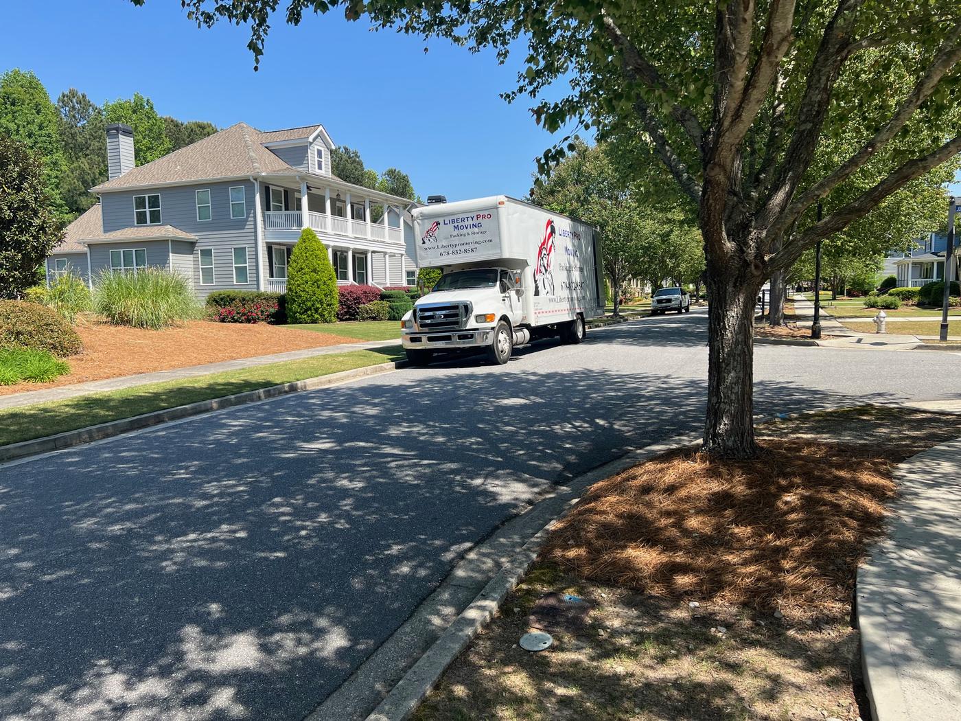 Liberty Pro Moving truck on a job in Suwanee