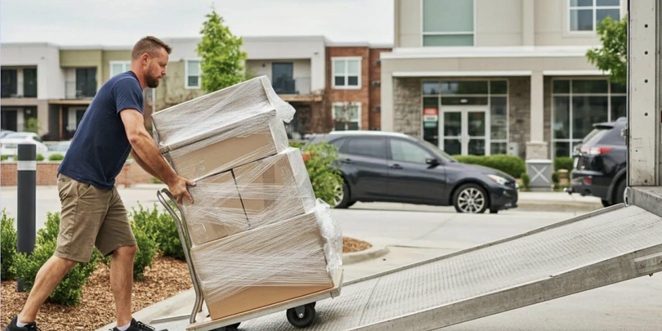 professional movers loading truck in Lawrenceville GA