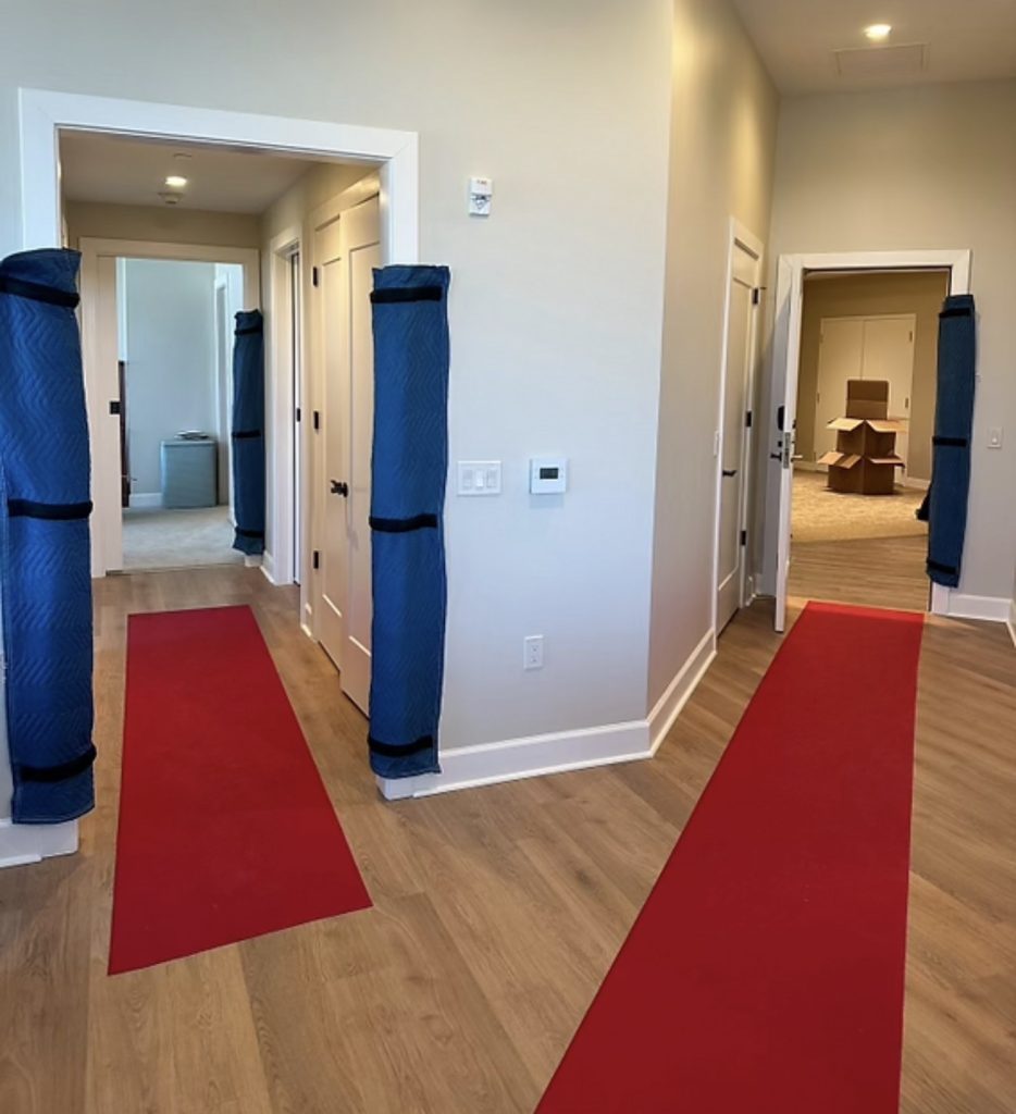 Floor protection during residential move | Lawrenceville Moving Company | LIBERTY PRO MOVING Floor protection during residential move